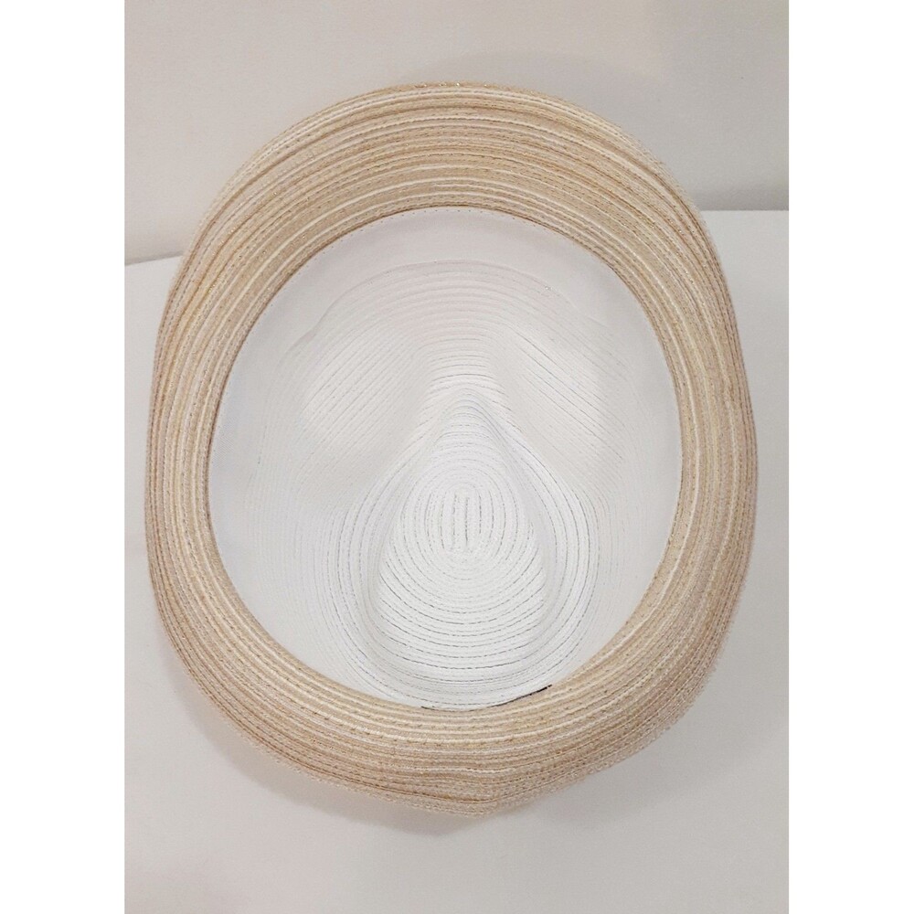 Sun N Sand Headwear Women's Fedora Hat White with Gold Summer Beach One Size - Picture 8 of 9